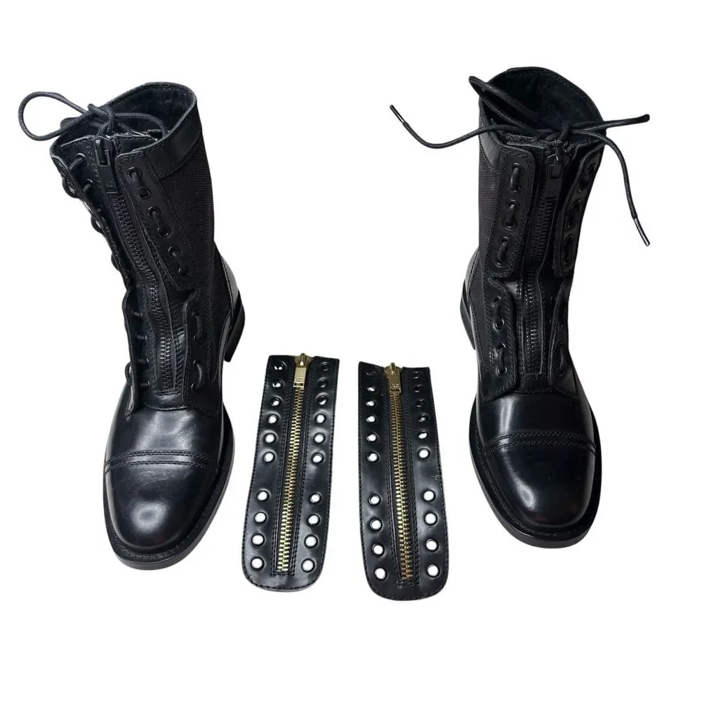 Kenneth Cole Mind-Set Zip High Boots Shoes Black Leather  display picture 1